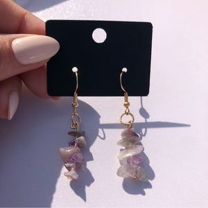 Amethyst stone hanging earrings